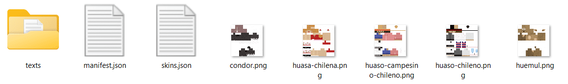 Archivos dentro de la carpeta principal