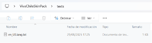 Archivos dentro de la carpeta principal