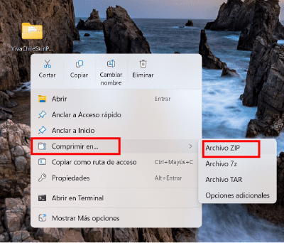 Carpeta comprimida
