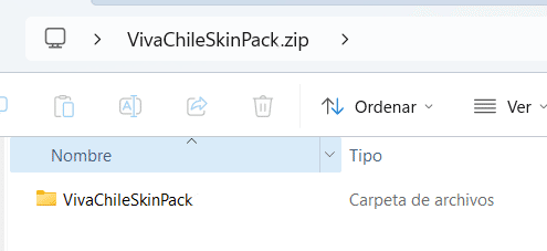 Carpeta comprimida VivaChileSkinPack